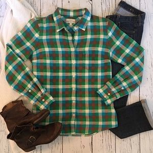 J.Crew Retail Plaid Boy Fit Shirt